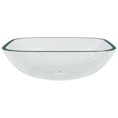 Vidaxl Stekleni umivalnik 42x42x14 cm prozoren