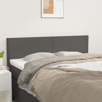 Vidaxl vidaXL Vzglavja za posteljo, komplet 2 kosov, siva, 72x5x78/88 cm, umetno usnje