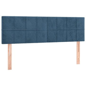 Vidaxl Posteljno vzglavje temno modra 144x5x78/88 cm žamet
