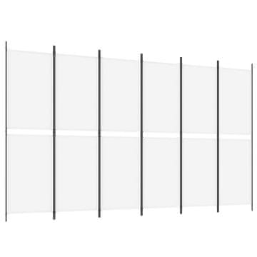 Vidaxl Paravan 6-delni bel 300x180 cm blago