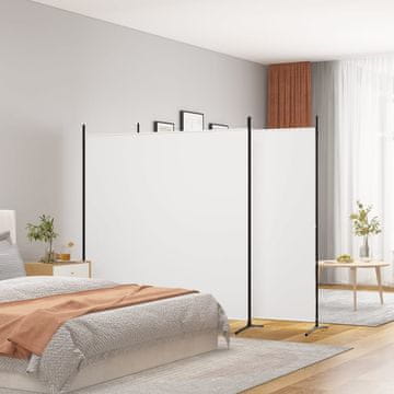 Vidaxl vidaXL 3-delna sobna pregrada, bela, 525 x 180 cm, blago