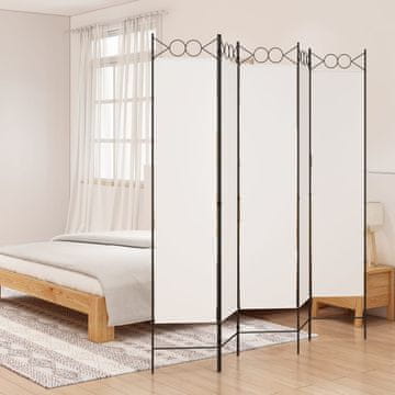 Vidaxl vidaXL 5-delna sobna pregrada, bela, 200x200 cm, blago
