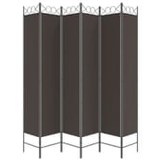 Vidaxl Paravan 6-delni rjav 240x220 cm blago