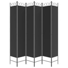 Vidaxl Paravan 6-delni črn 240x220 cm blago