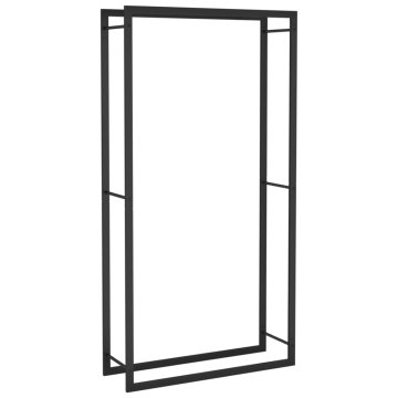 Vidaxl Stojalo za drva mat črne barve 80x28x154 cm jeklo