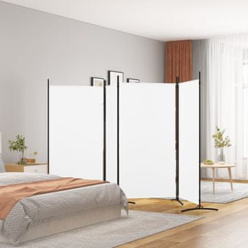 Vidaxl vidaXL 4-delna predelna stena, bela, 346 x 180 cm, blago