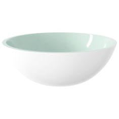 Vidaxl Stekleni umivalnik 50x37x14 cm bel