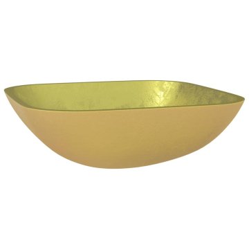 Vidaxl Stekleni umivalnik 42x42x14 cm zlat