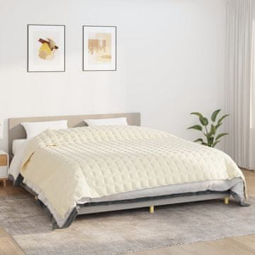 Vidaxl vidaXL Obtežena odeja, kremna, 220 x 260 cm, 11 kg, blago