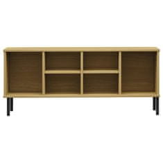 Vidaxl Regal za čevlje z nogami rjav 106x35x45 cm trden les OSLO