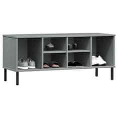 Vidaxl Regal za čevlje z nogami siv 106x35x45 cm trden les OSLO