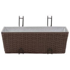 Vidaxl Set Balkonskih Cvetličnih Loncev Trapezoid, 2 kosa, 50 cm Rjave Barve