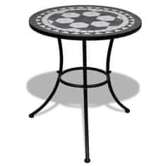 Vidaxl Bistro miza črna in bela 60 cm mozaik