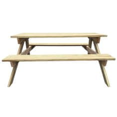 shumee Miza za piknik 150x135x71,5 cm lesena