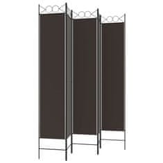 Vidaxl Paravan 5-delni rjav 200x220 cm blago