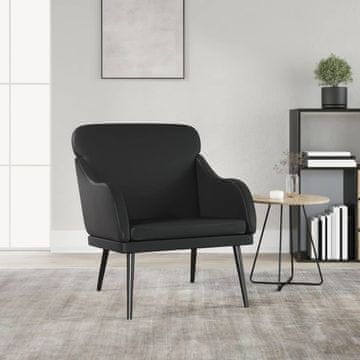 Vidaxl vidaXL Fotelj, črne barve, 63x76x80 cm, oblazinjen z umetnim usnjem