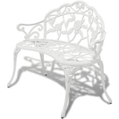 Vidaxl Vrtna klop 100 cm liti aluminij bele barve