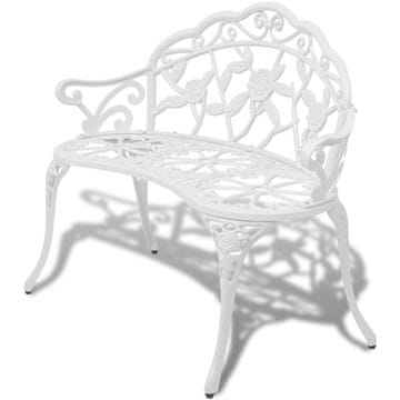 Vidaxl Vrtna klop 100 cm liti aluminij bele barve