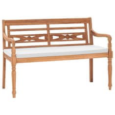 Vidaxl Klop Batavia z blazinami 120 cm tikovina
