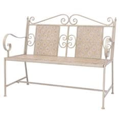 Vidaxl Vrtna klop 115 cm jeklo starinsko bela