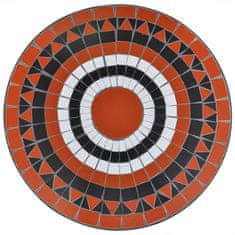 Greatstore Bistro miza terakota in bela 60 cm mozaik