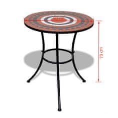 Vidaxl Bistro miza terakota in bela 60 cm mozaik