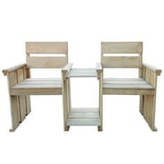 Vidaxl Vrtna klop za 2 osebi 150 cm impregnirana borovina