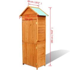 Vidaxl Vrtna omara za shranjevanje 79x49x190 cm rjava