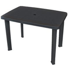 Vidaxl Vrtna miza antracitna 101x68x72 cm plastika