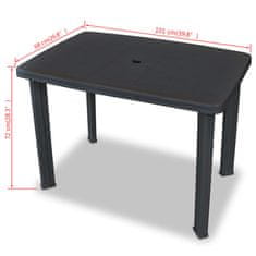 Vidaxl Vrtna miza antracitna 101x68x72 cm plastika