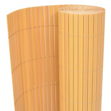 Vidaxl Dvostranska vrtna ograja PVC 90x500 cm rumena