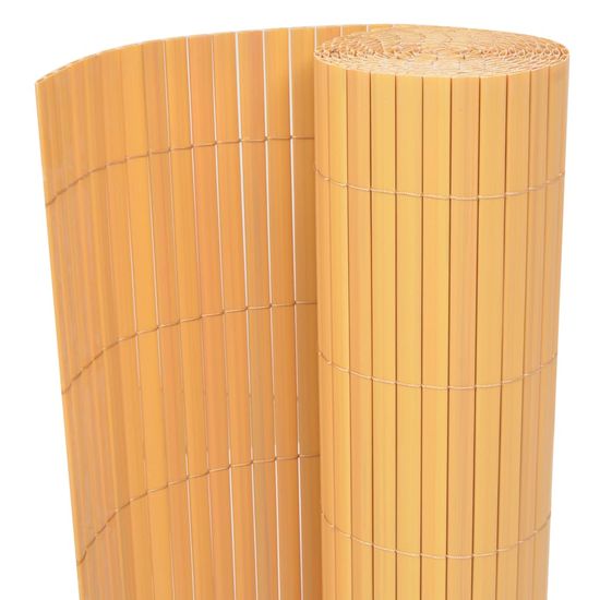 Vidaxl Dvostranska vrtna ograja PVC 90x500 cm rumena