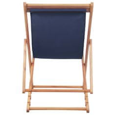 shumee Zložljiv stol za na plažo blago in lesen okvir modre barve