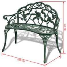 Vidaxl Vrtna klop 100 cm liti aluminij zelene barve