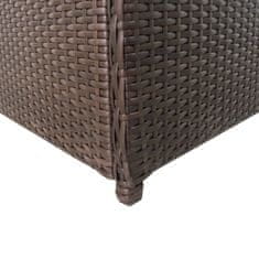 Vidaxl Vrtna skrinja za shranjevanje poli ratan 120x50x60 cm rjava
