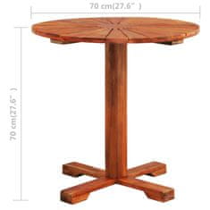 Vidaxl Bistro miza 70x70 cm trden akacijev les