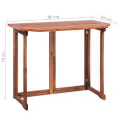 Vidaxl Bistro miza 90x50x75 cm trden akacijev les