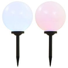Vidaxl Zunanje solarne svetilke 2 kosa LED okrogle 30 cm RGB