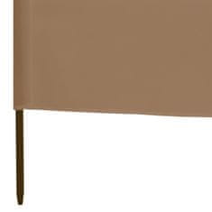Vidaxl 3-panelni vetrobran tkanina 400x120 cm taupe barve