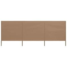 Vidaxl 3-panelni vetrobran tkanina 400x120 cm taupe barve
