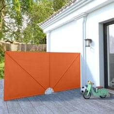 Vidaxl Zložljivo stransko platno za teraso terakota 300x150 cm