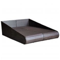 Vidaxl Vrtna postelja rjava 110x200 cm poli ratan