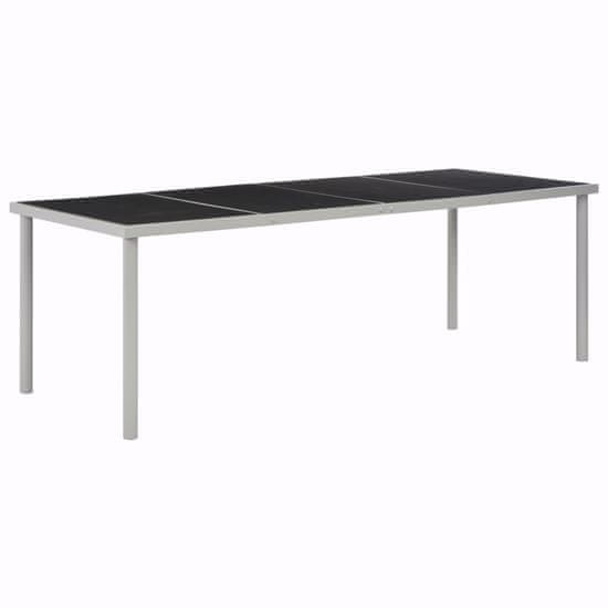 Vidaxl Vrtna miza črna 220x90x74,5 cm jeklo