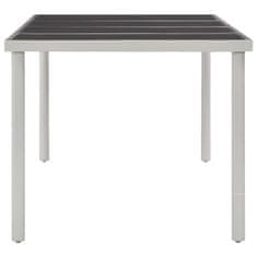 Vidaxl Vrtna miza črna 220x90x74,5 cm jeklo