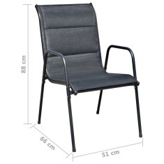 Greatstore Zunanja jedilna garnitura 9-delna jeklo črna