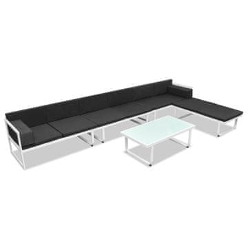 Vidaxl Vrtna sedežna garnitura 5-delna tekstil in aluminij črna