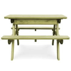 Vidaxl Piknik miza s klopmi 90x90x58 cm impregnirana borovina