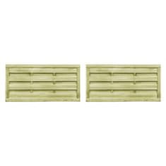 Vidaxl Vrtna vrata 2 kosa impregnirana borovina 150x75 cm zelena