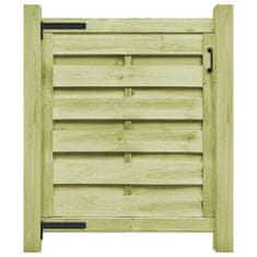 Vidaxl Vrtna vrata impregnirana borovina 100x100 cm zelena