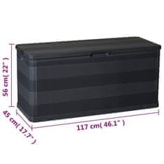 Greatstore Vrtna skrinja za shranjevanje 117x45x56 cm črna